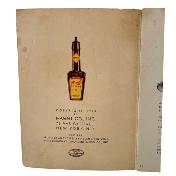 Vintage 1933 Recipes Book Recipes You'll Like by Maggi Company Cookbook - Picture 3 of 4